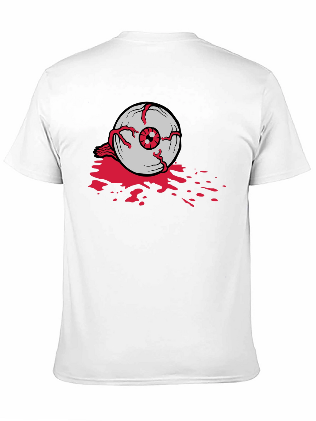 Bloody Eyeball Graphic Tee - Black Cotton Casual Shirt