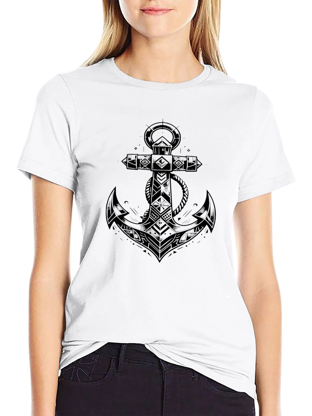 Anchor Graphic Tee - Classic Black Cotton