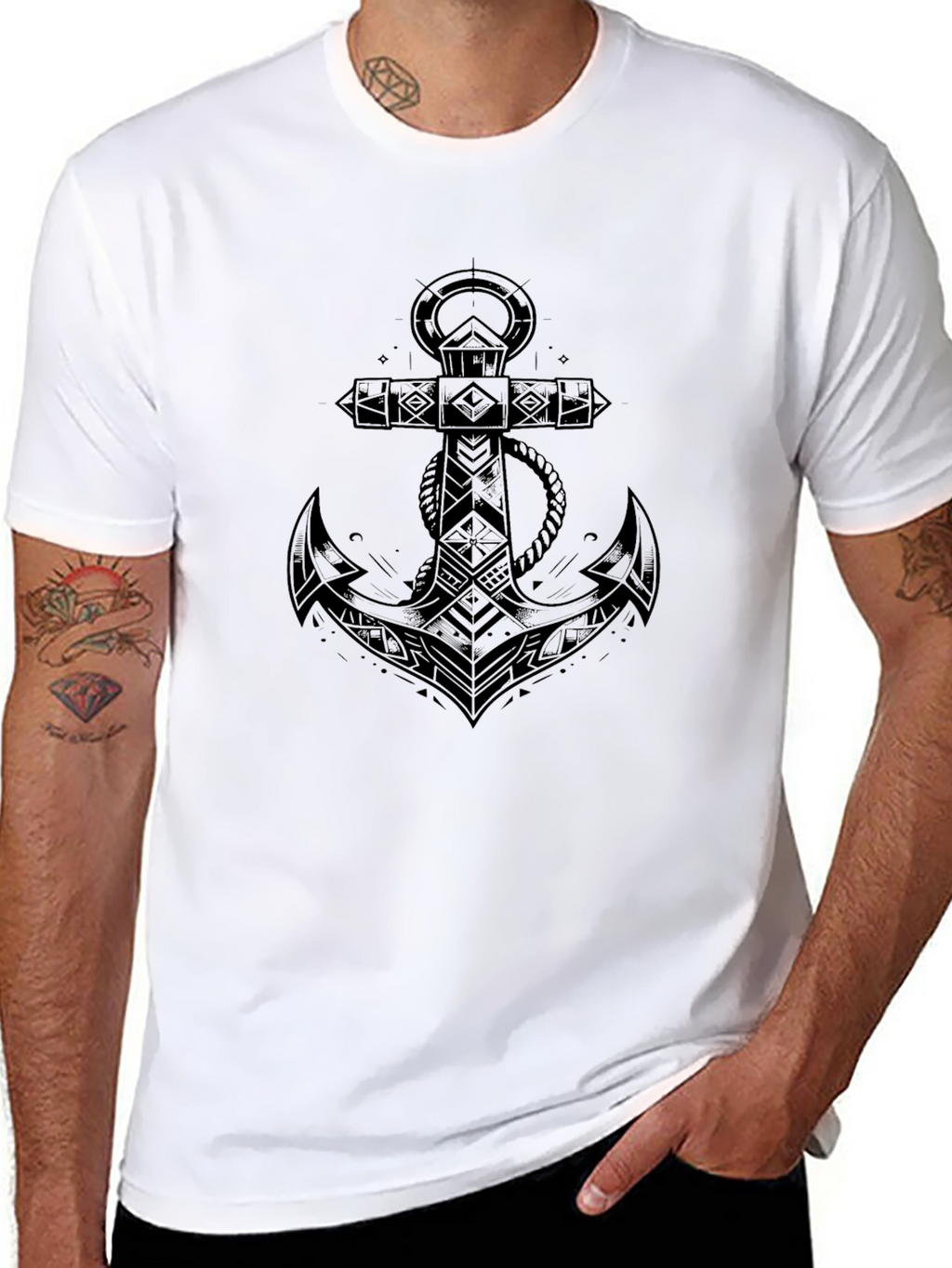 Anchor Graphic Tee - Classic Black Cotton