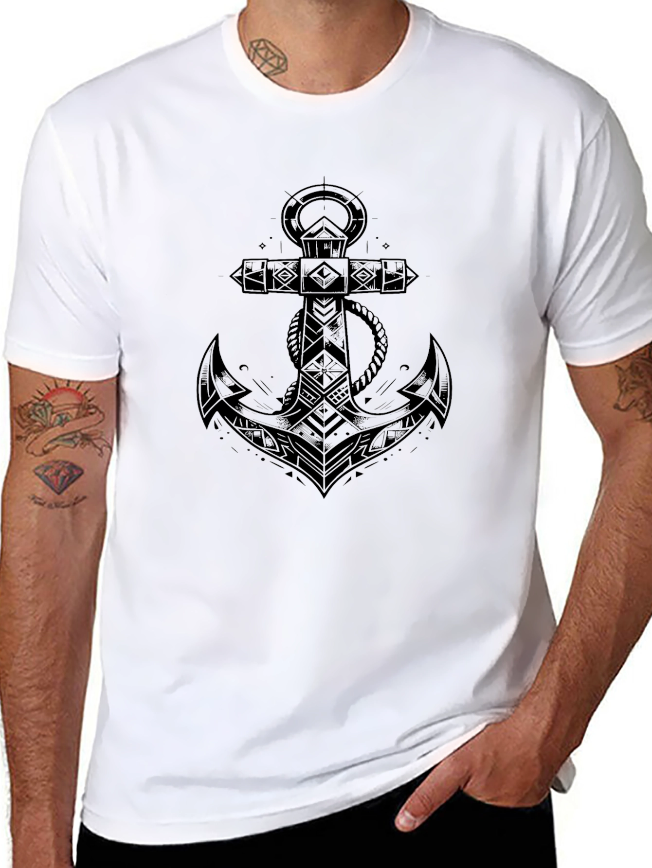 Anchor Graphic Tee - Classic Black Cotton