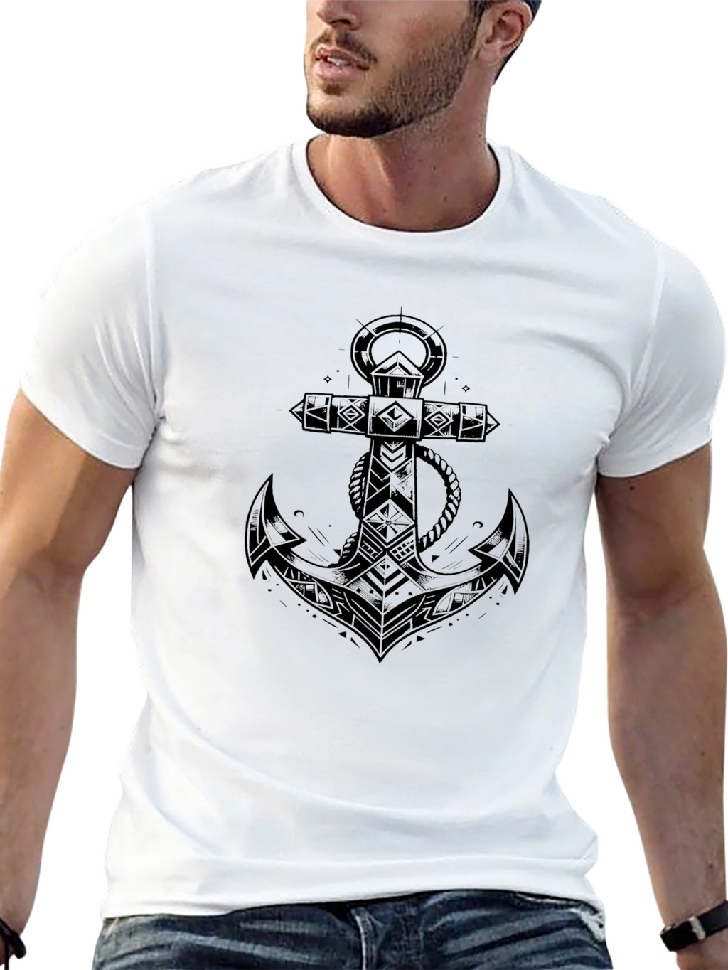 Anchor Graphic Tee - Classic Black Cotton