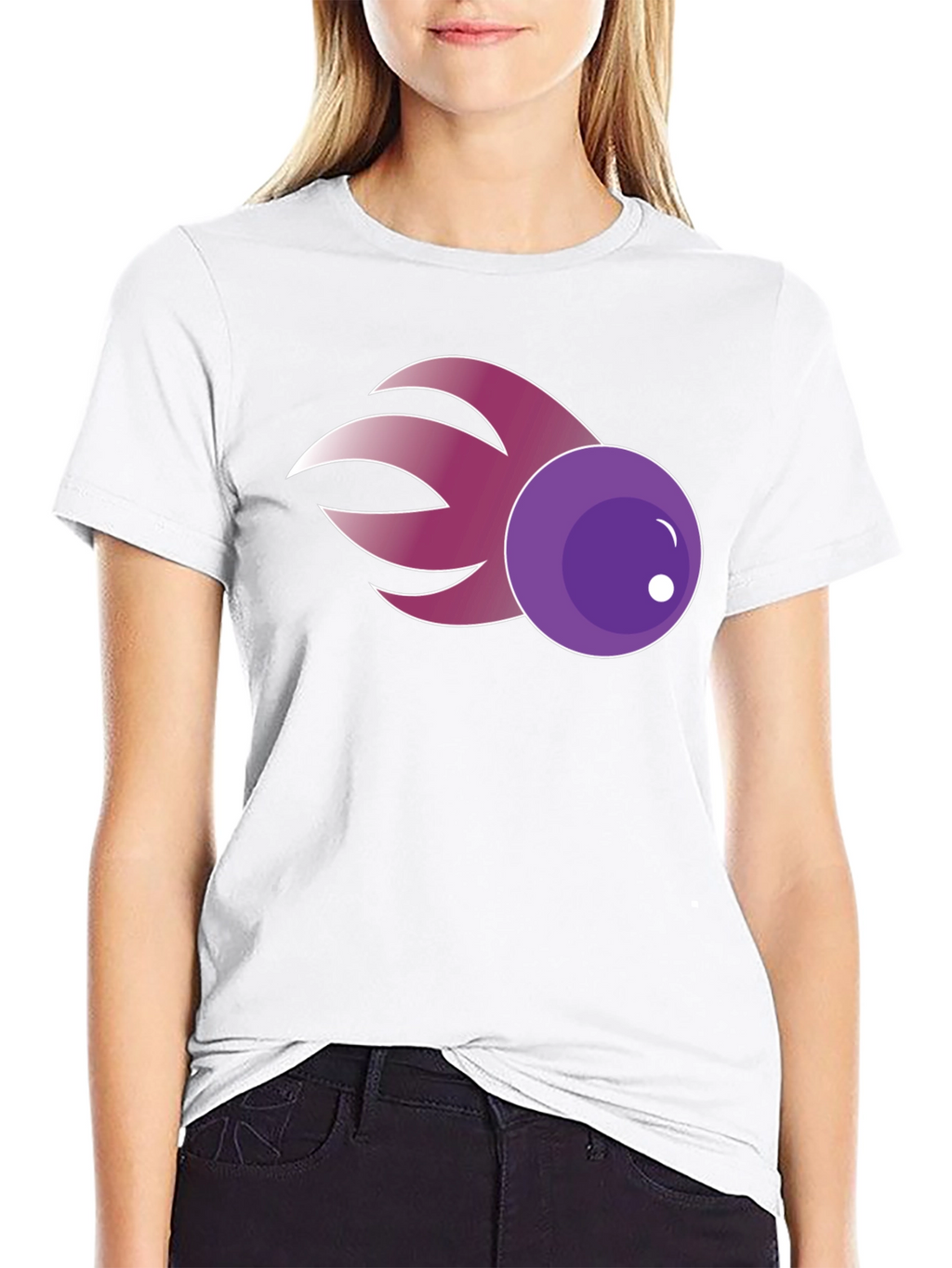 Purple Comet Graphic Tee - Casual Cotton Blend Shirt