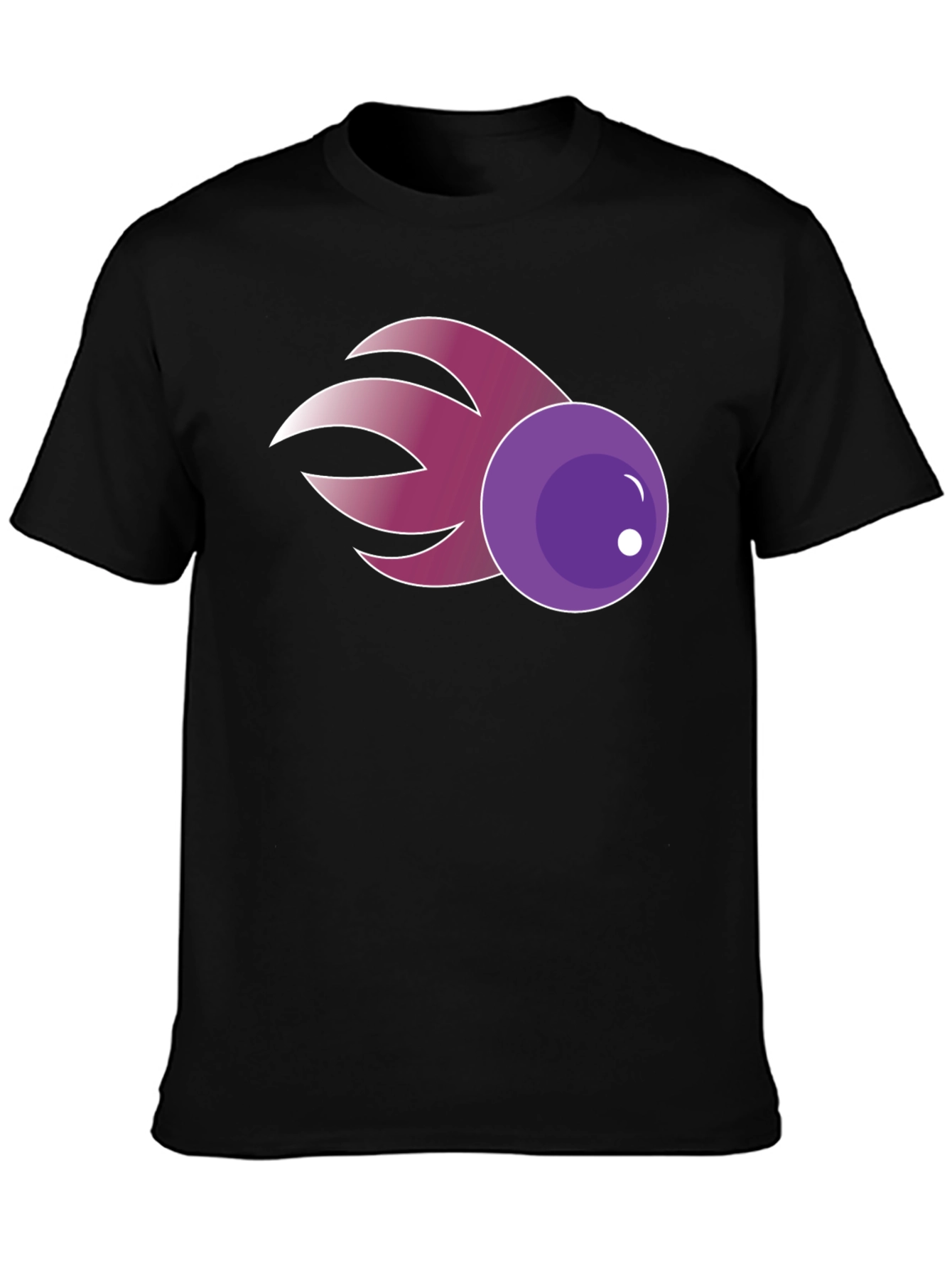 Purple Comet Graphic Tee - Casual Cotton Blend Shirt