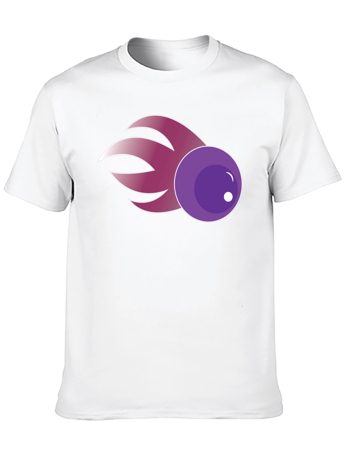 Purple Comet Graphic Tee - Casual Cotton Blend Shirt
