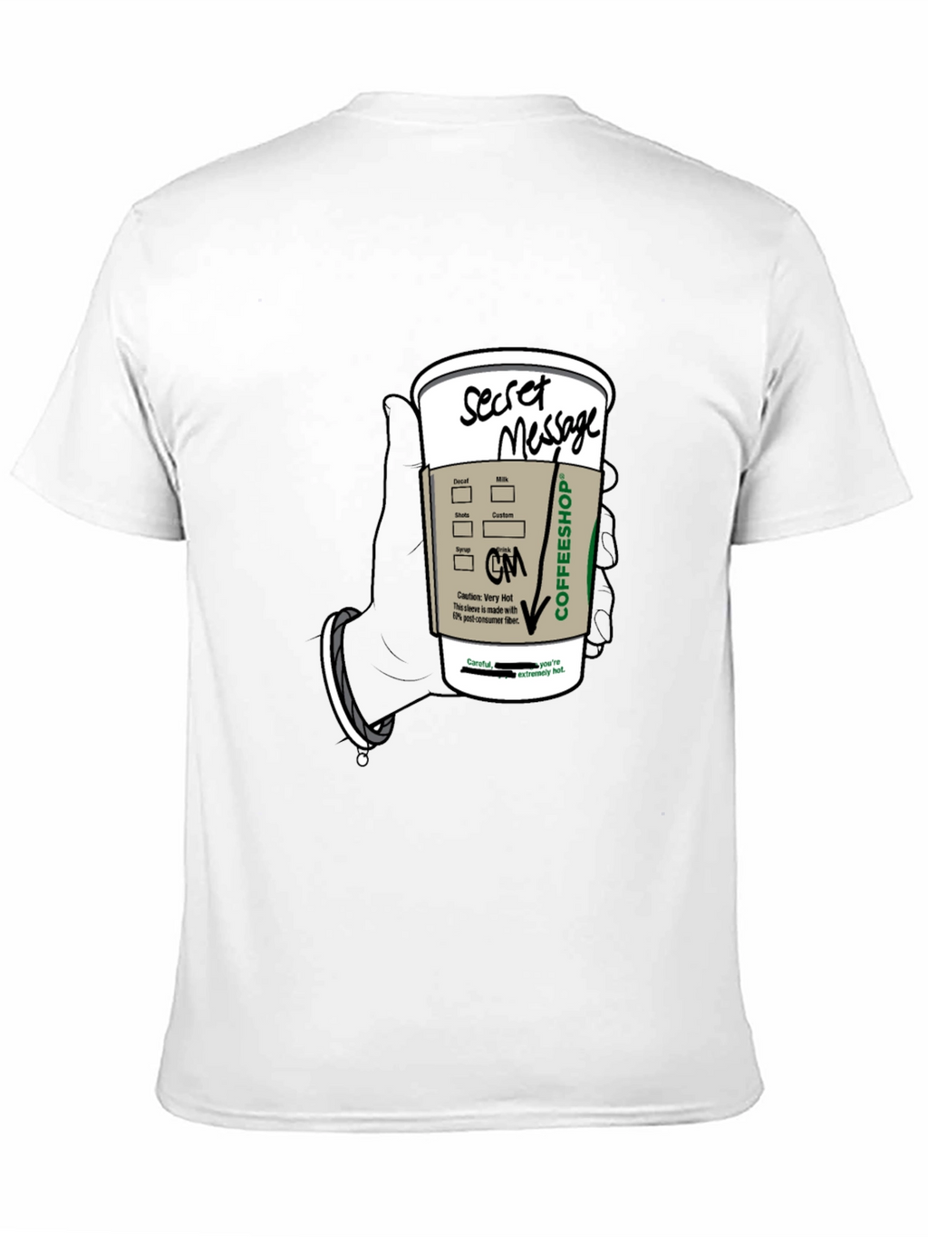 Coffee Secret Message T-Shirt - Fun Novelty Tee
