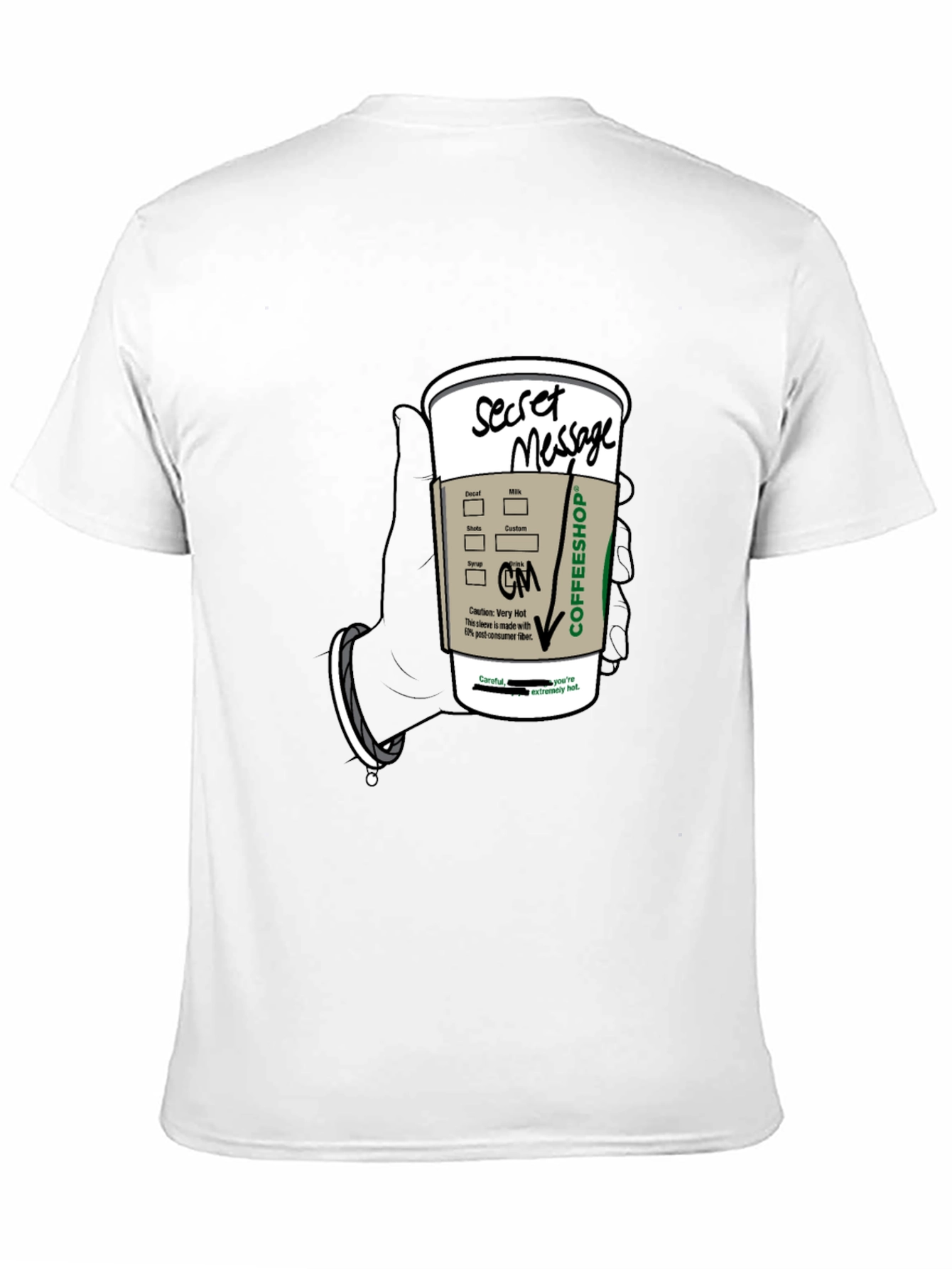 Coffee Secret Message T-Shirt - Fun Novelty Tee