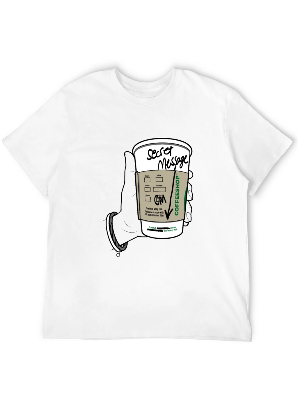 Coffee Secret Message T-Shirt - Fun Novelty Tee