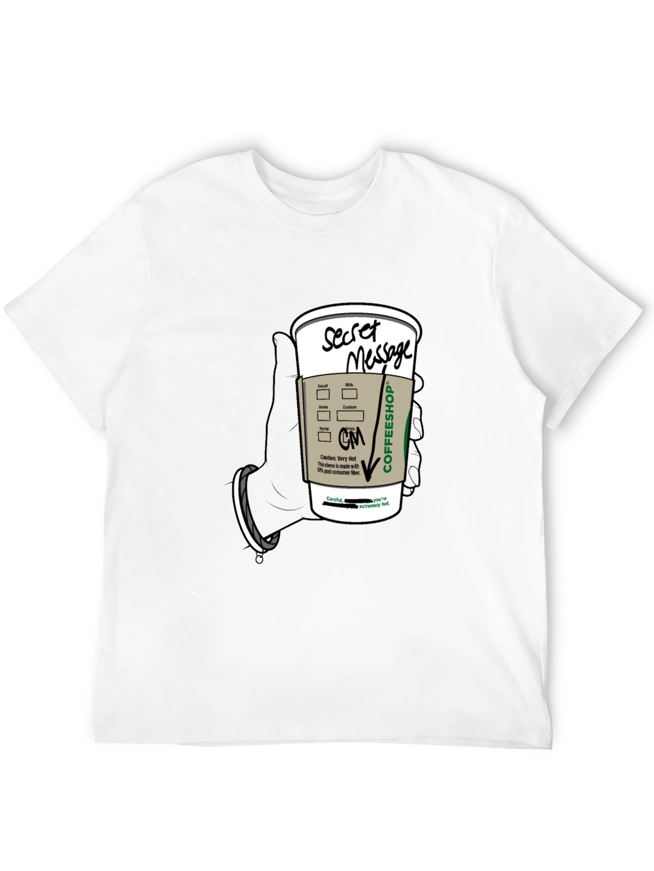 Coffee Secret Message T-Shirt - Fun Novelty Tee