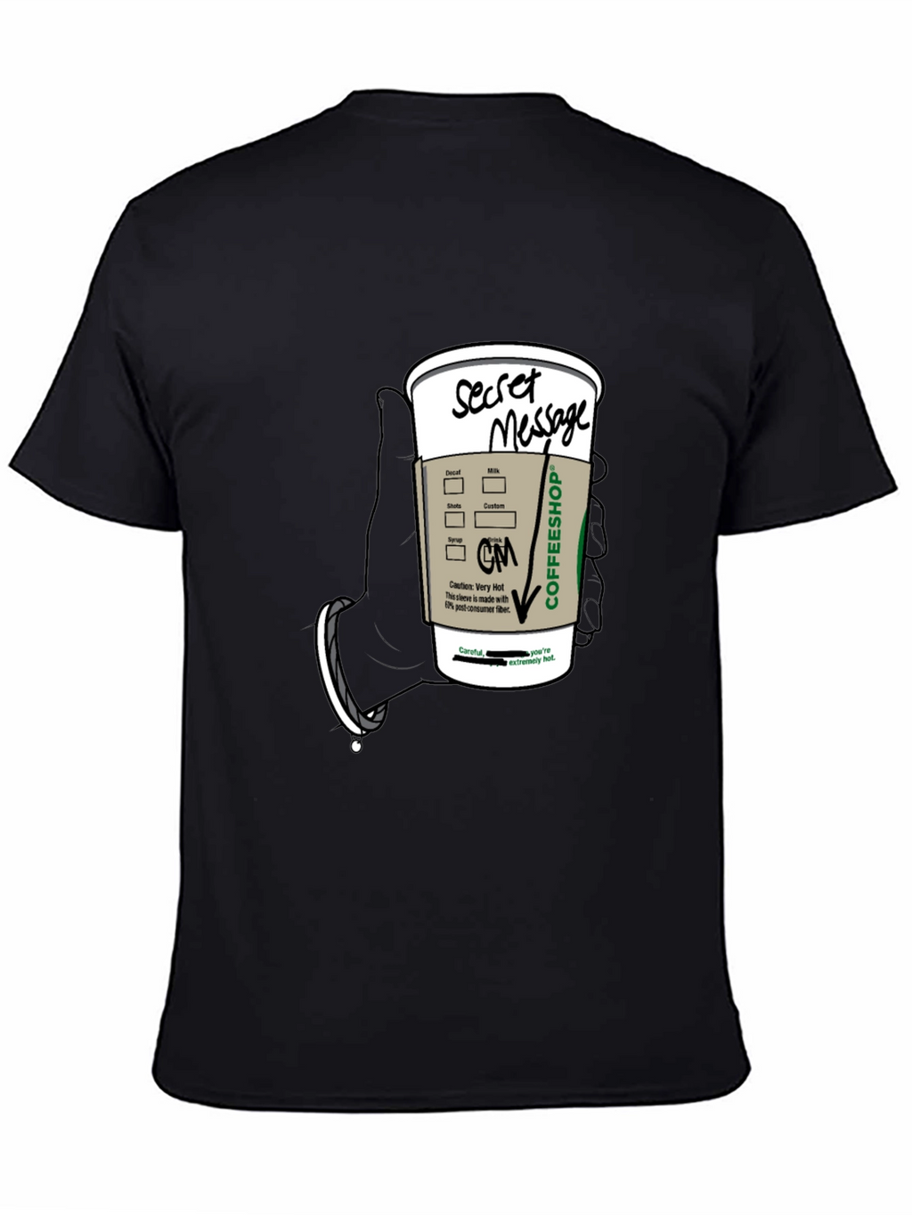 Coffee Secret Message T-Shirt - Fun Novelty Tee
