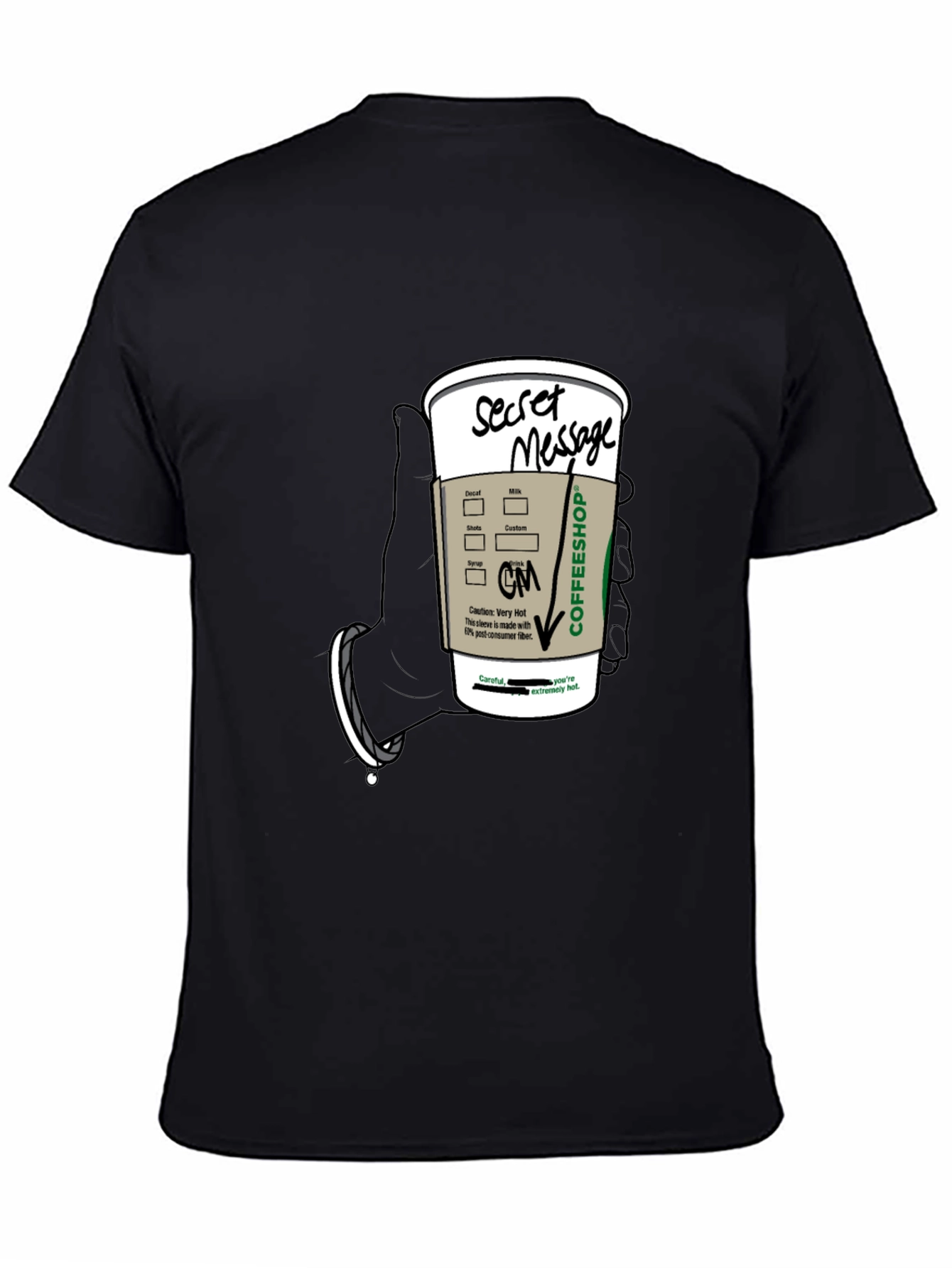Coffee Secret Message T-Shirt - Fun Novelty Tee