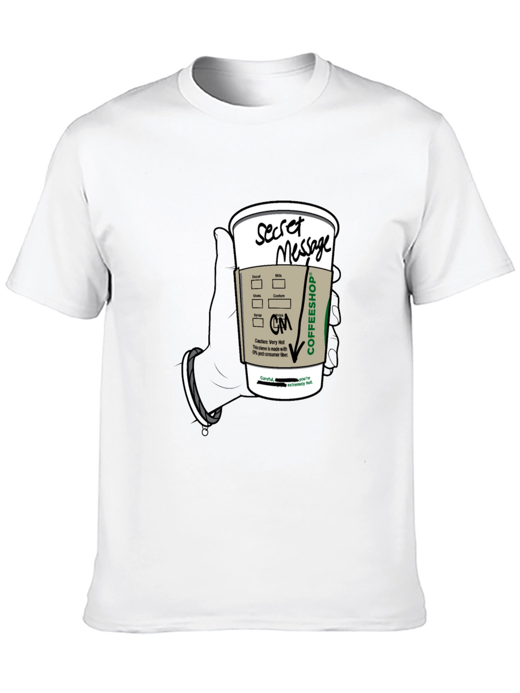 Coffee Secret Message T-Shirt - Fun Novelty Tee