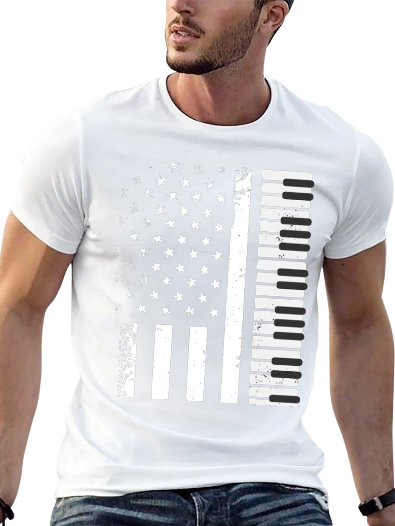 Piano Flag Graphic T-Shirt