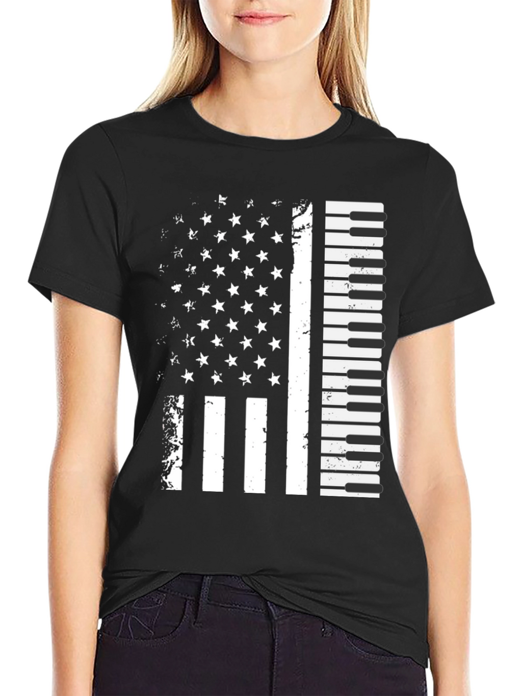 Piano Flag Graphic T-Shirt