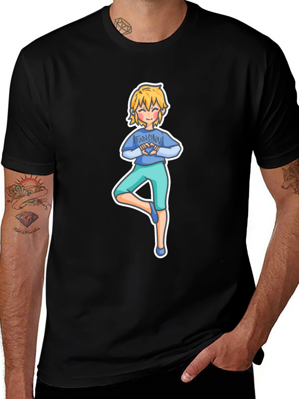 Yoga Cartoon Tee: Fansinn Design