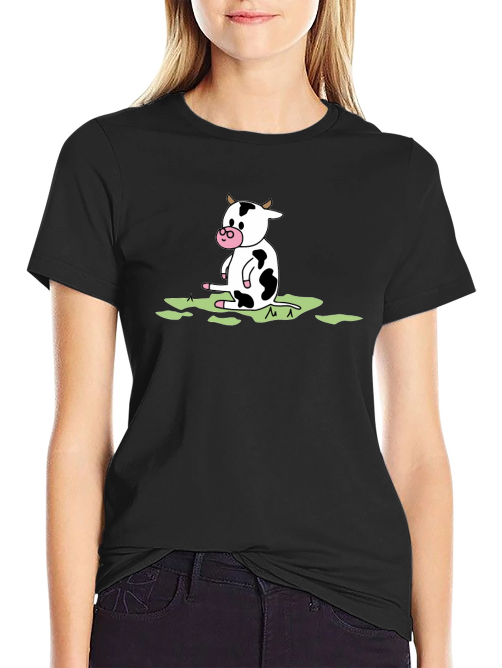Cow Graphic Black T-Shirt
