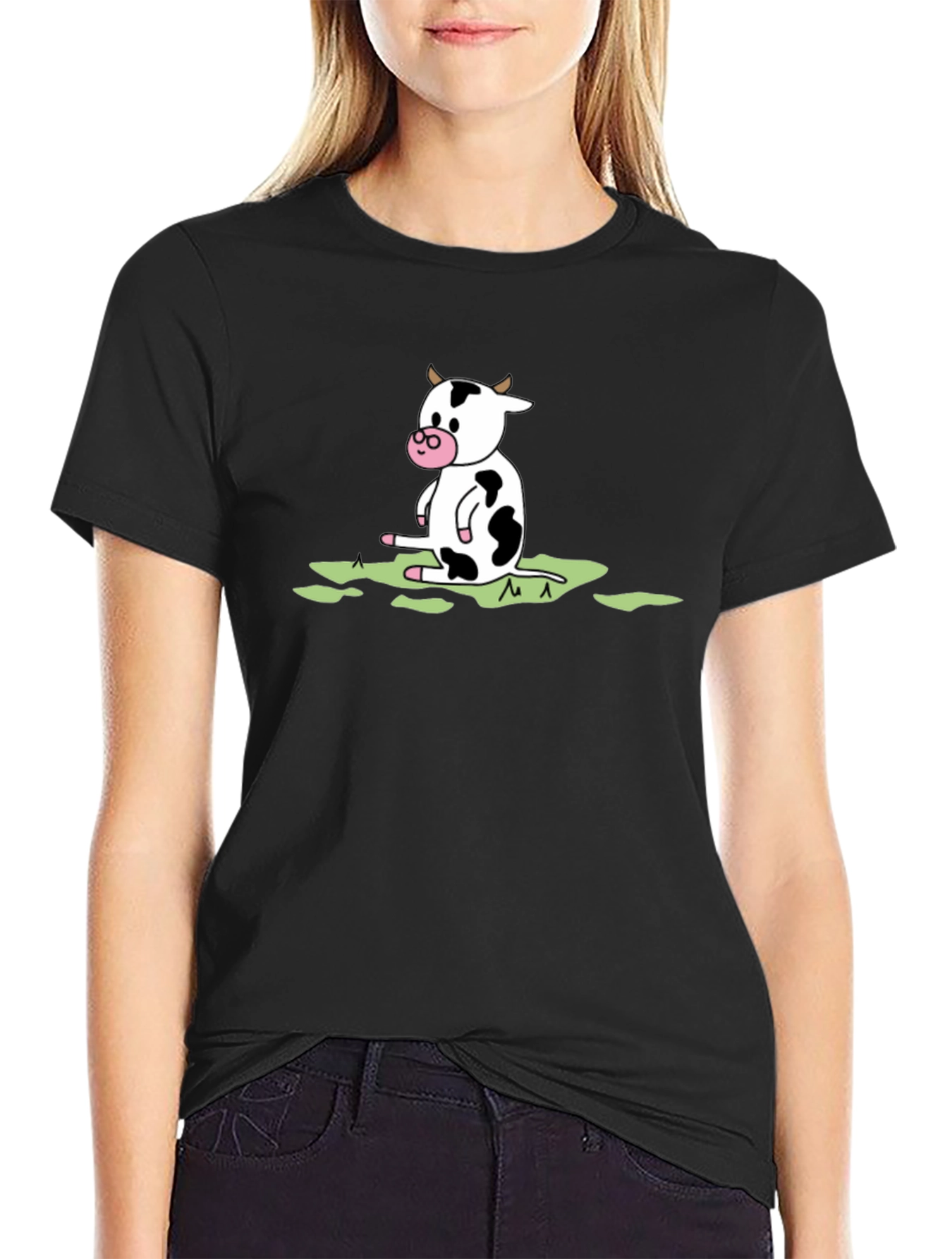 Cow Graphic Black T-Shirt