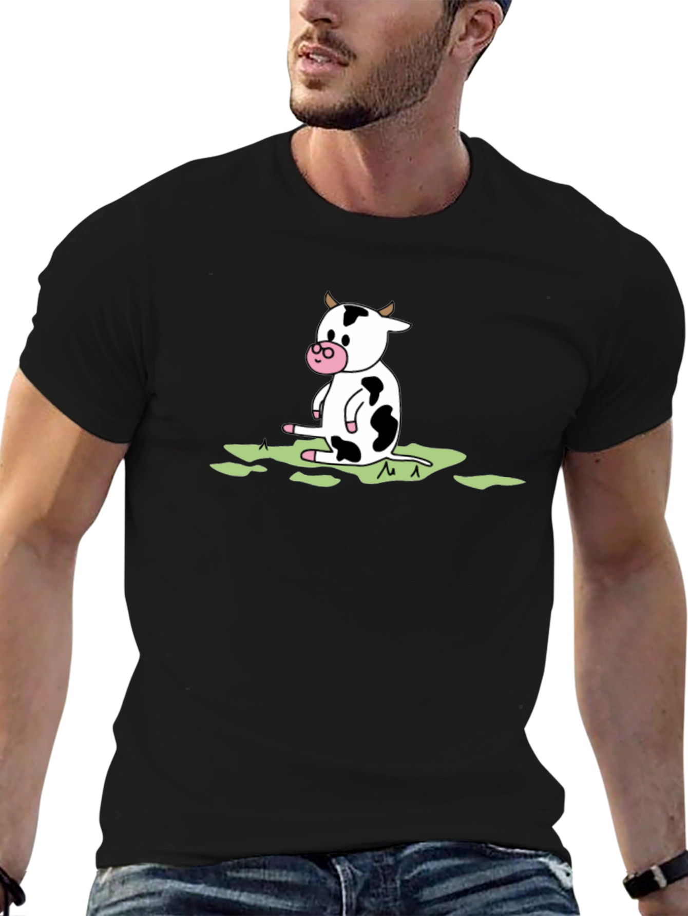 Cow Graphic Black T-Shirt