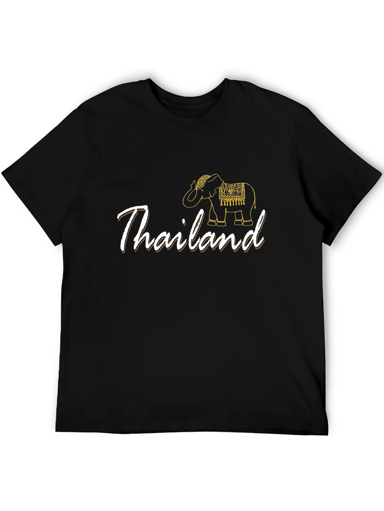 Thailand Elephant Graphic Black T-Shirt