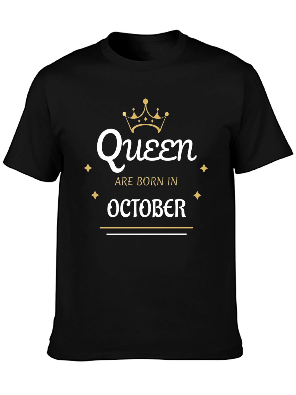 Queen Born in October Black T-Shirt