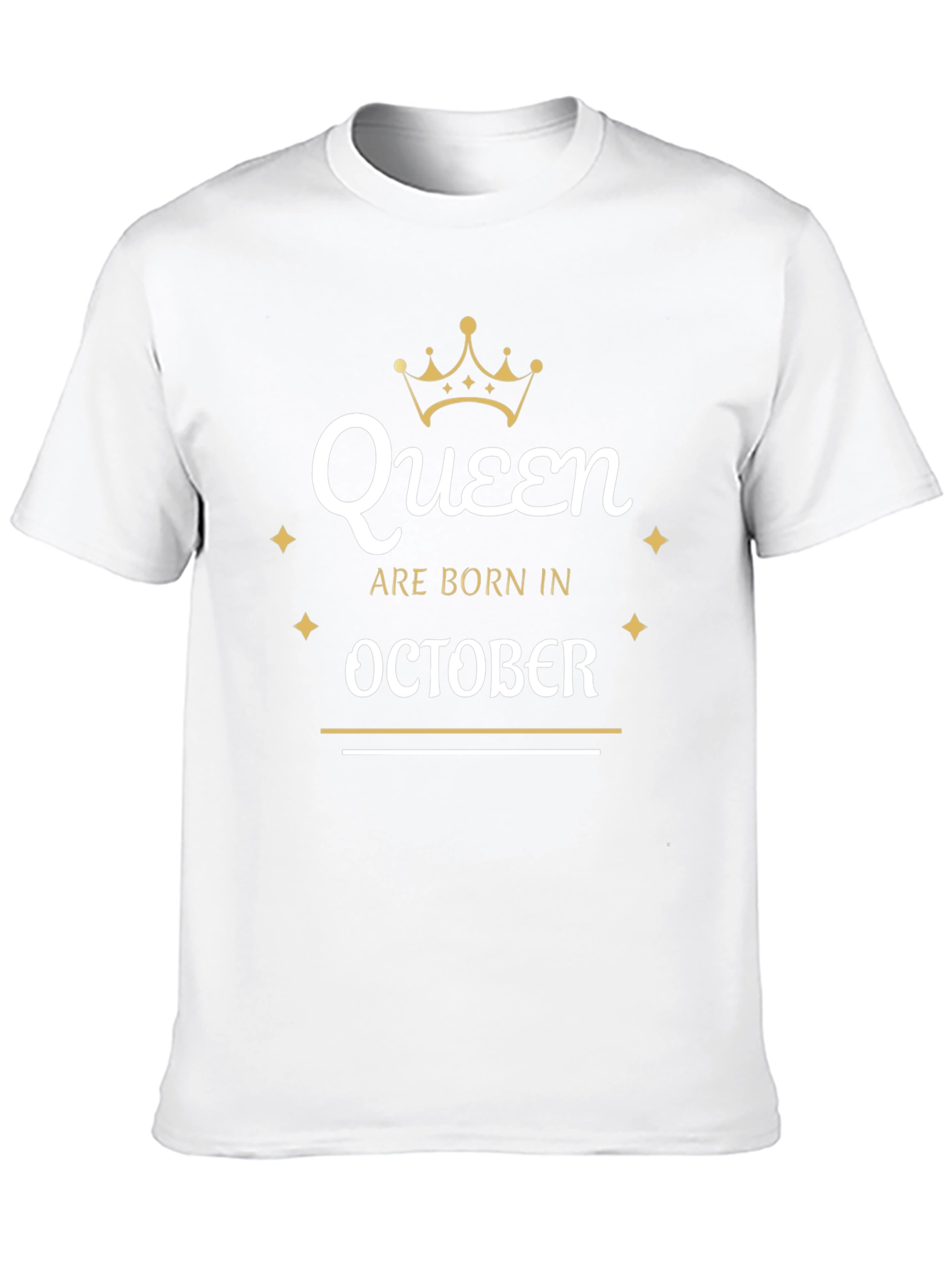 Queen Born in October Black T-Shirt