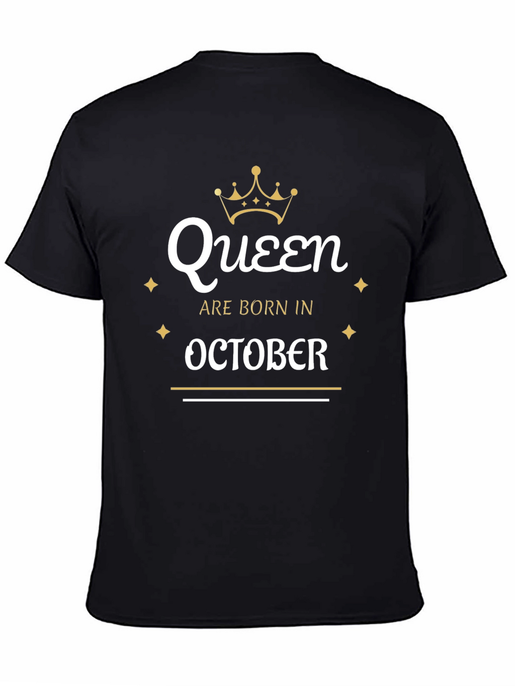 Queen Born in October Black T-Shirt