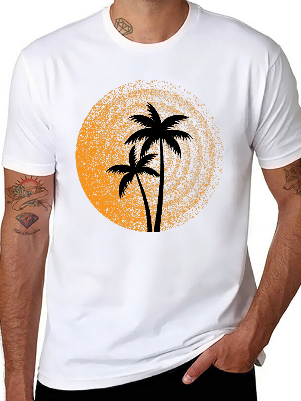 Palm Tree Sunset Graphic T-Shirt - Island Vibes