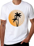 Palm Tree Sunset Graphic T-Shirt - Island Vibes