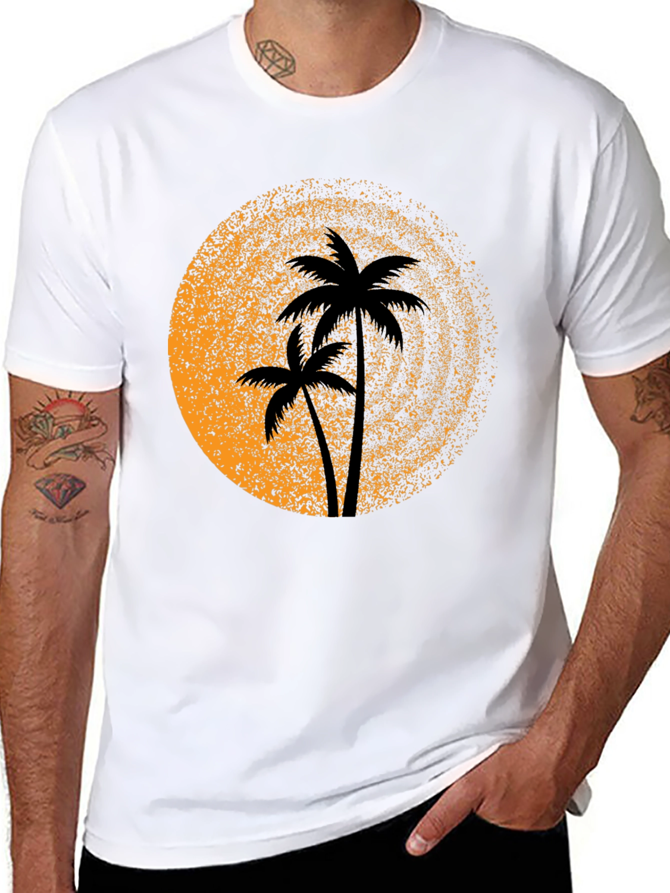 Palm Tree Sunset Graphic T-Shirt - Island Vibes