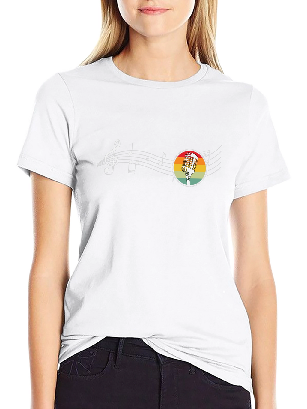 Retro Microphone Music T-Shirt