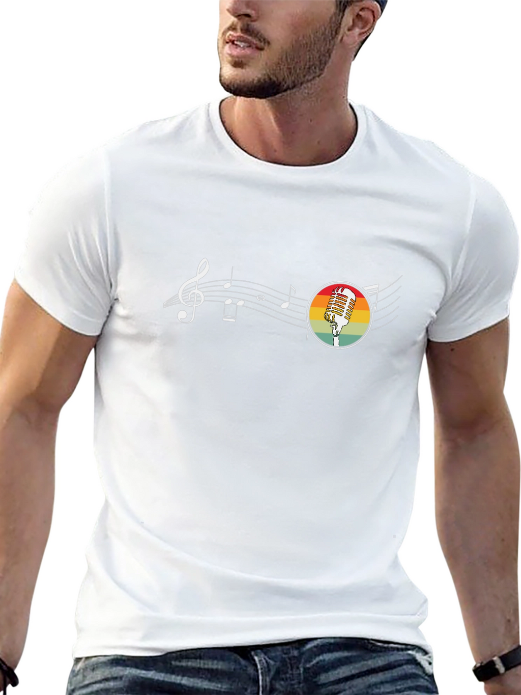 Retro Microphone Music T-Shirt