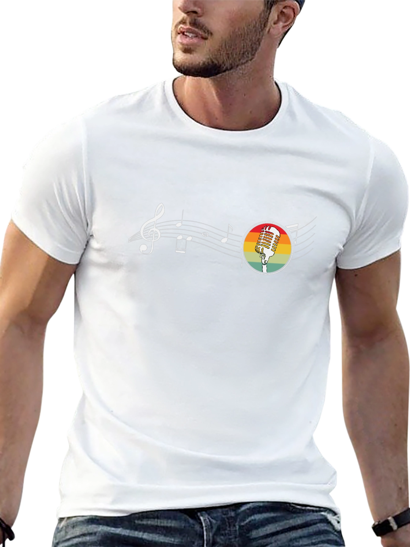 Retro Microphone Music T-Shirt