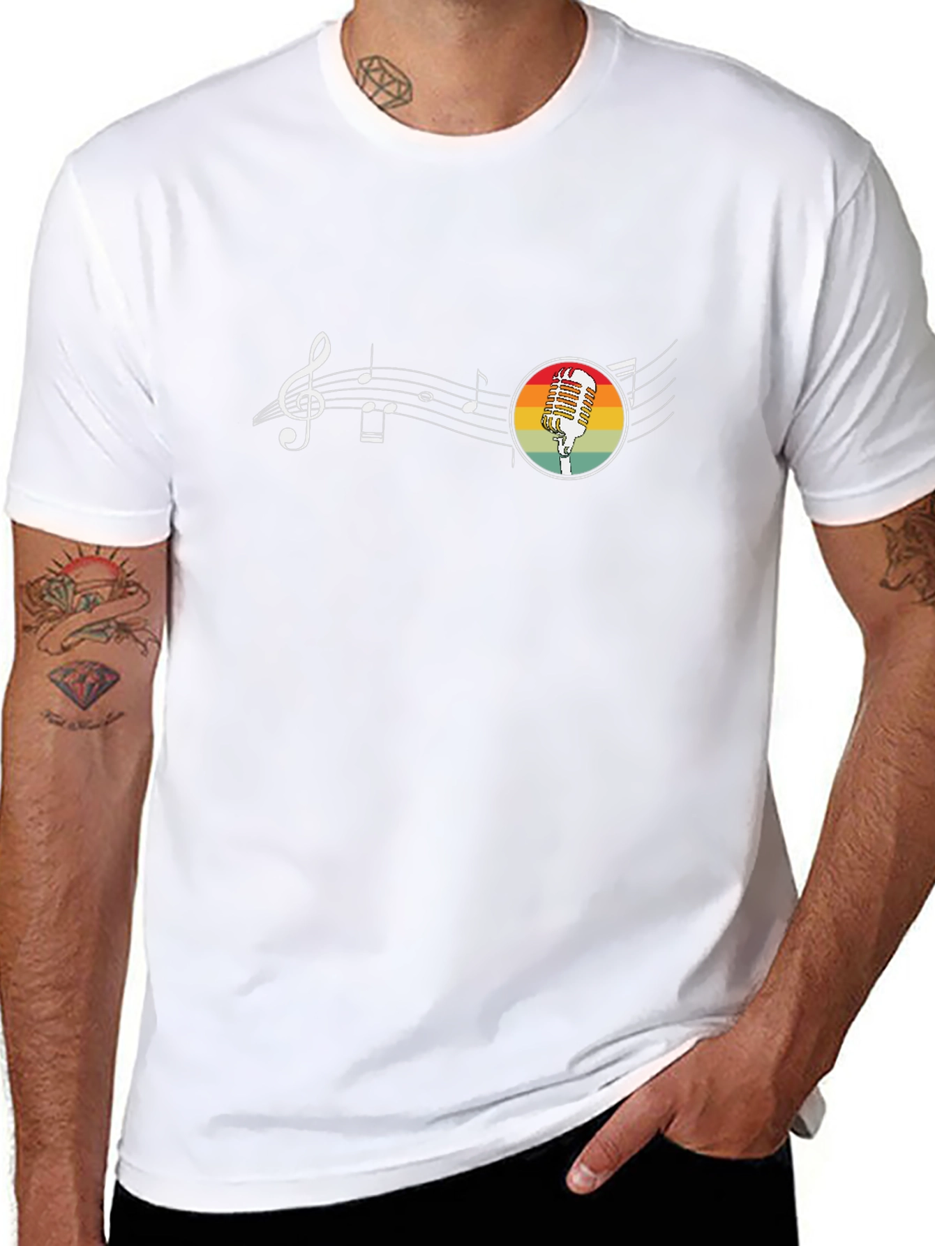 Retro Microphone Music T-Shirt