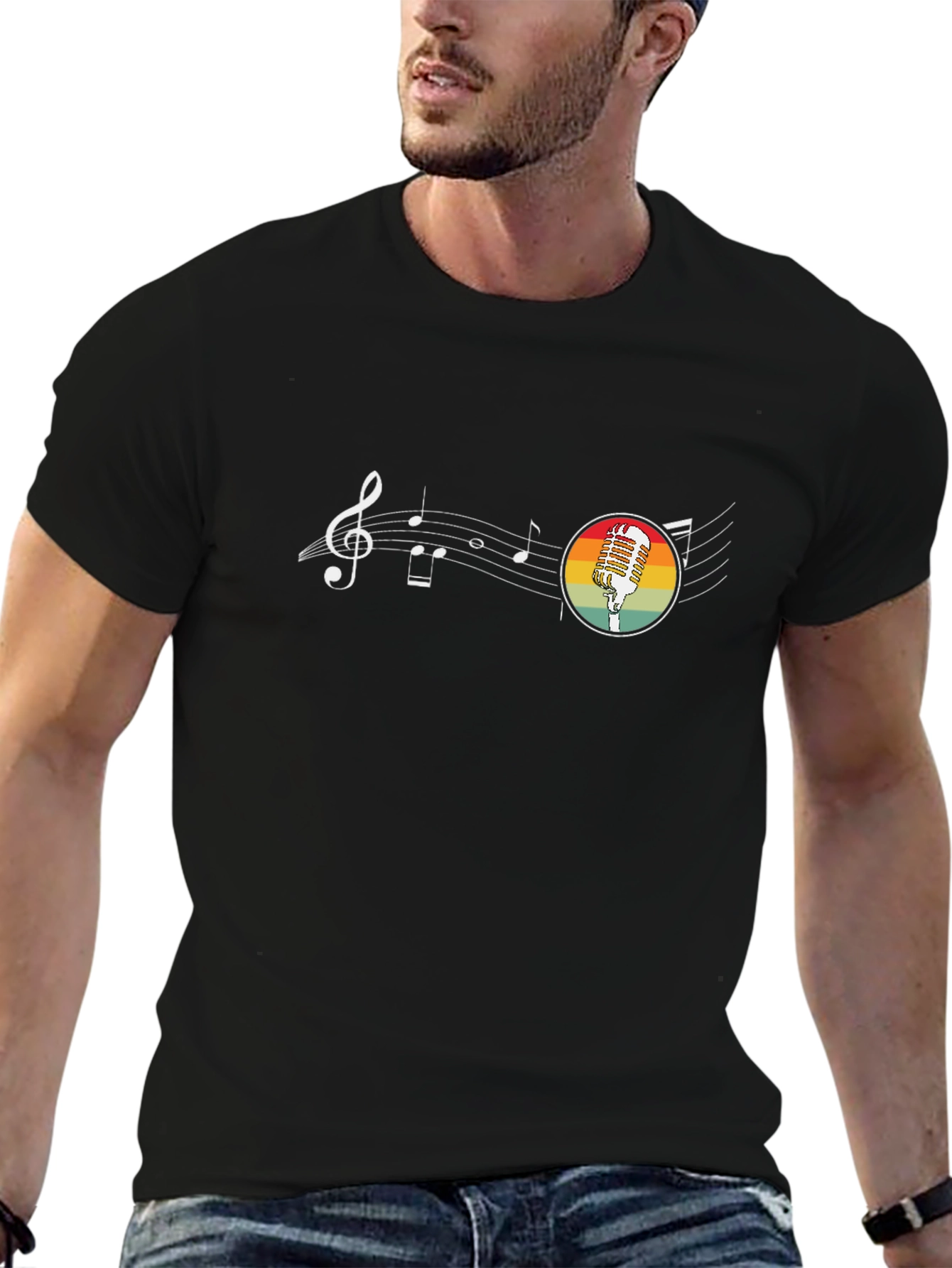 Retro Microphone Music T-Shirt