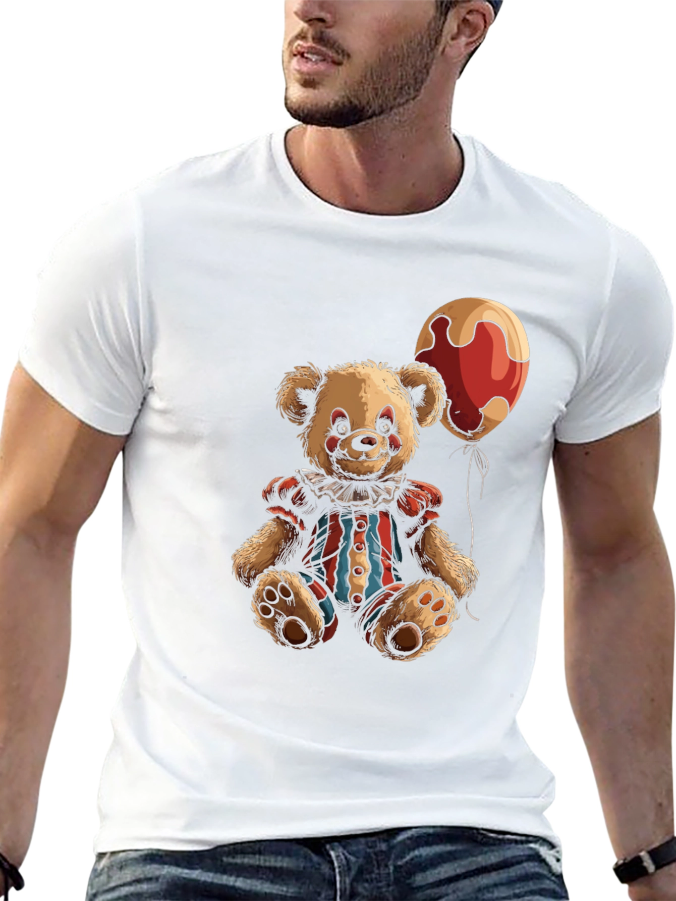 Clown Bear T-Shirt - Graphic Print