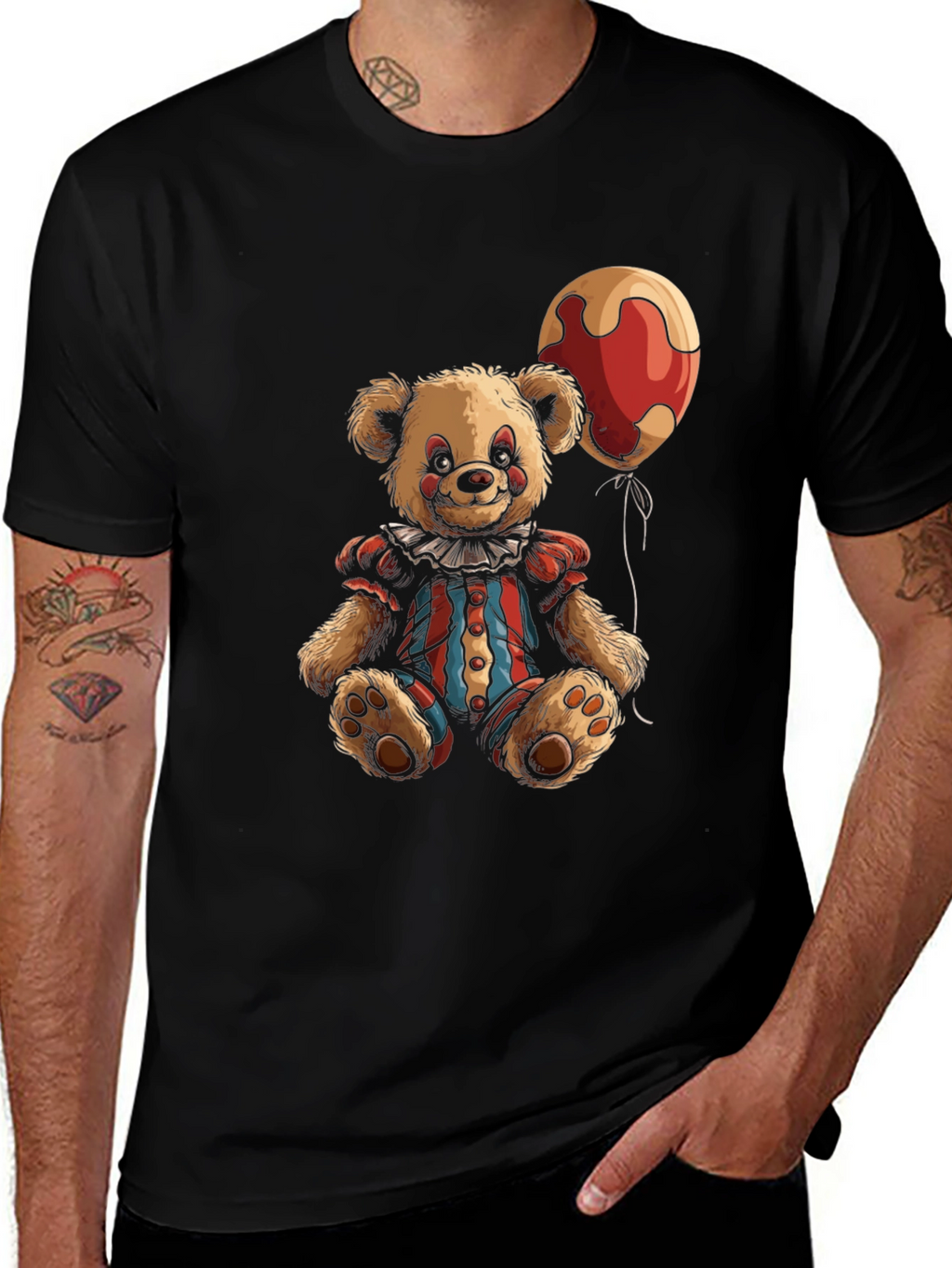 Clown Bear T-Shirt - Graphic Print