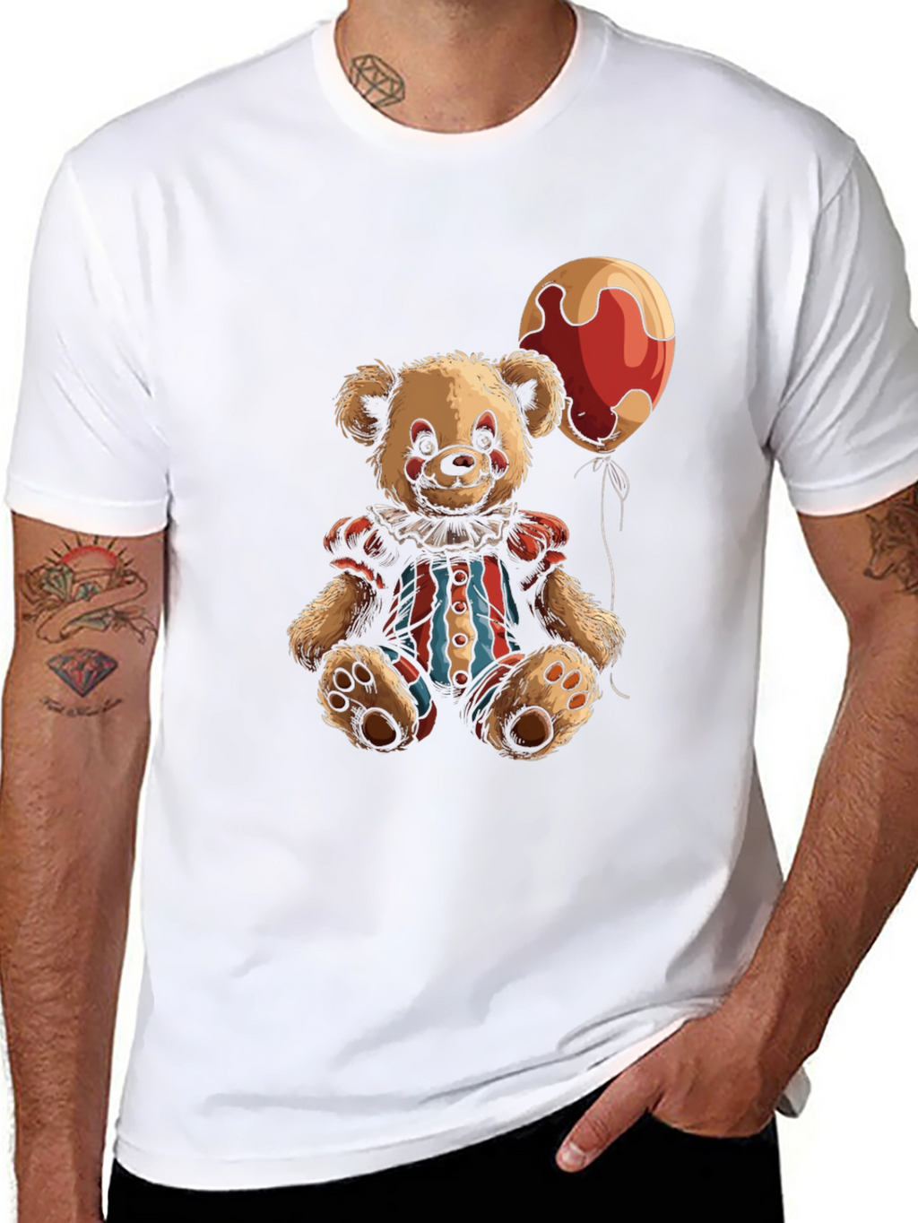 Clown Bear T-Shirt - Graphic Print