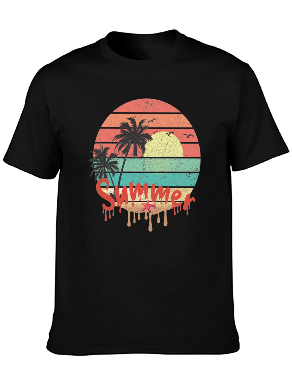 Summer Sunset Palm Tree Graphic Tee