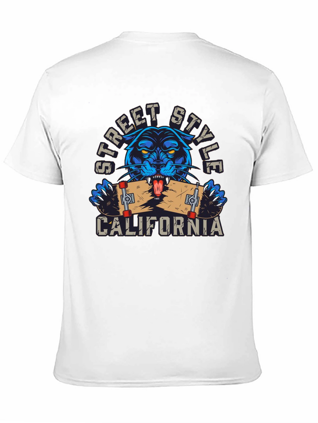 Street Style California Panther Skateboard T-Shirt