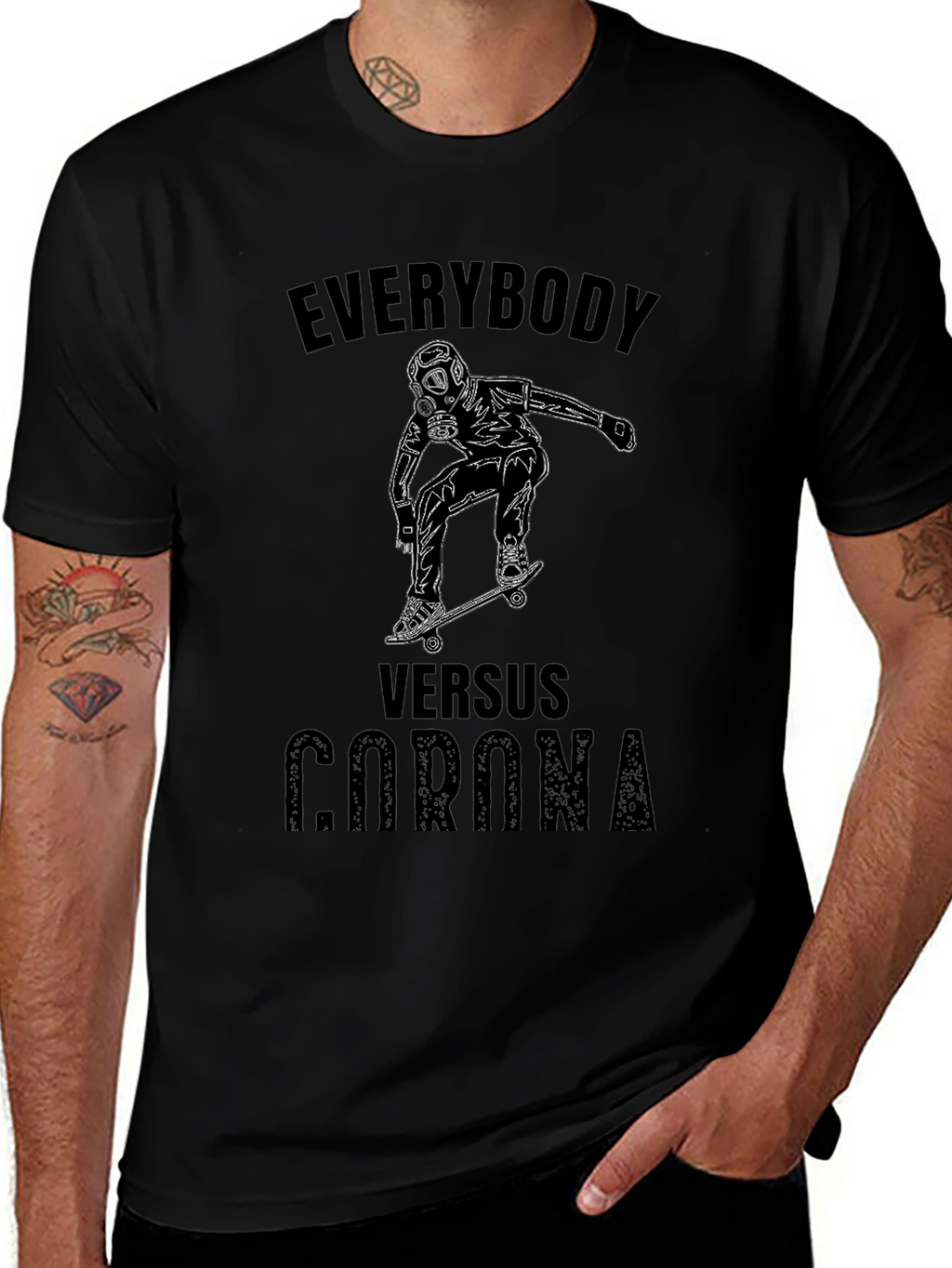 Everybody Versus Corona Black T-Shirt