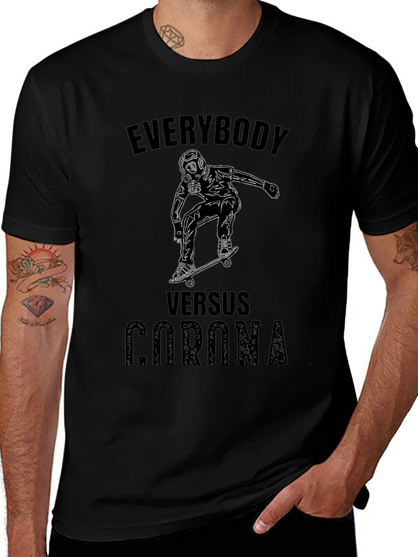 Everybody Versus Corona Black T-Shirt