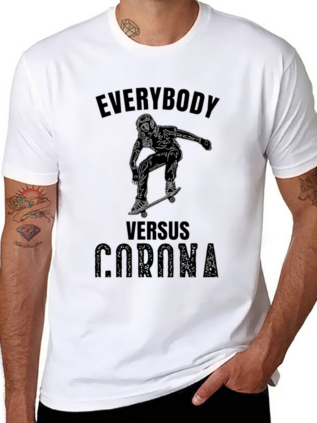 Everybody Versus Corona Black T-Shirt