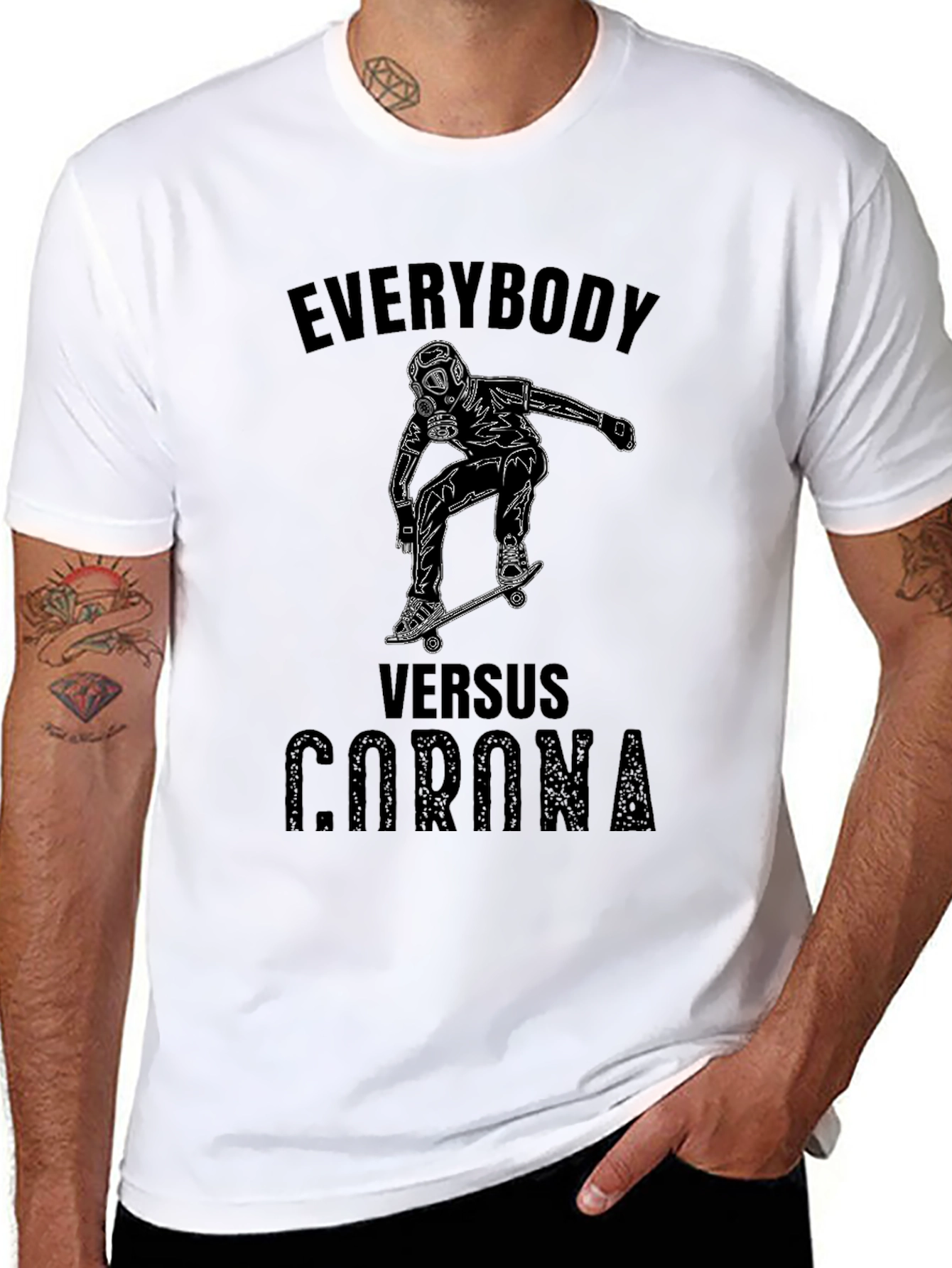 Everybody Versus Corona Black T-Shirt