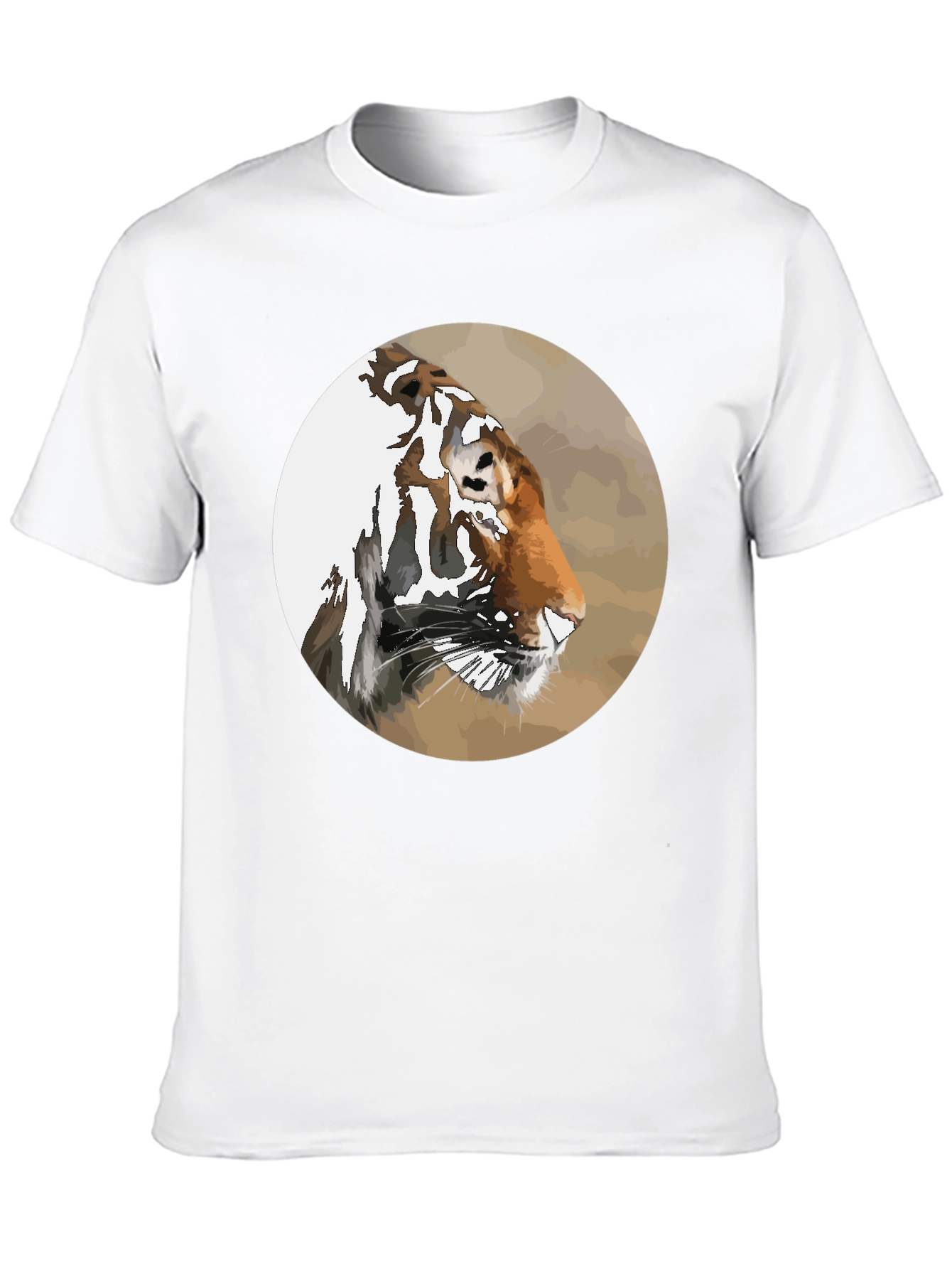 Tiger Portrait Graphic Tee - Mens Black T-Shirt
