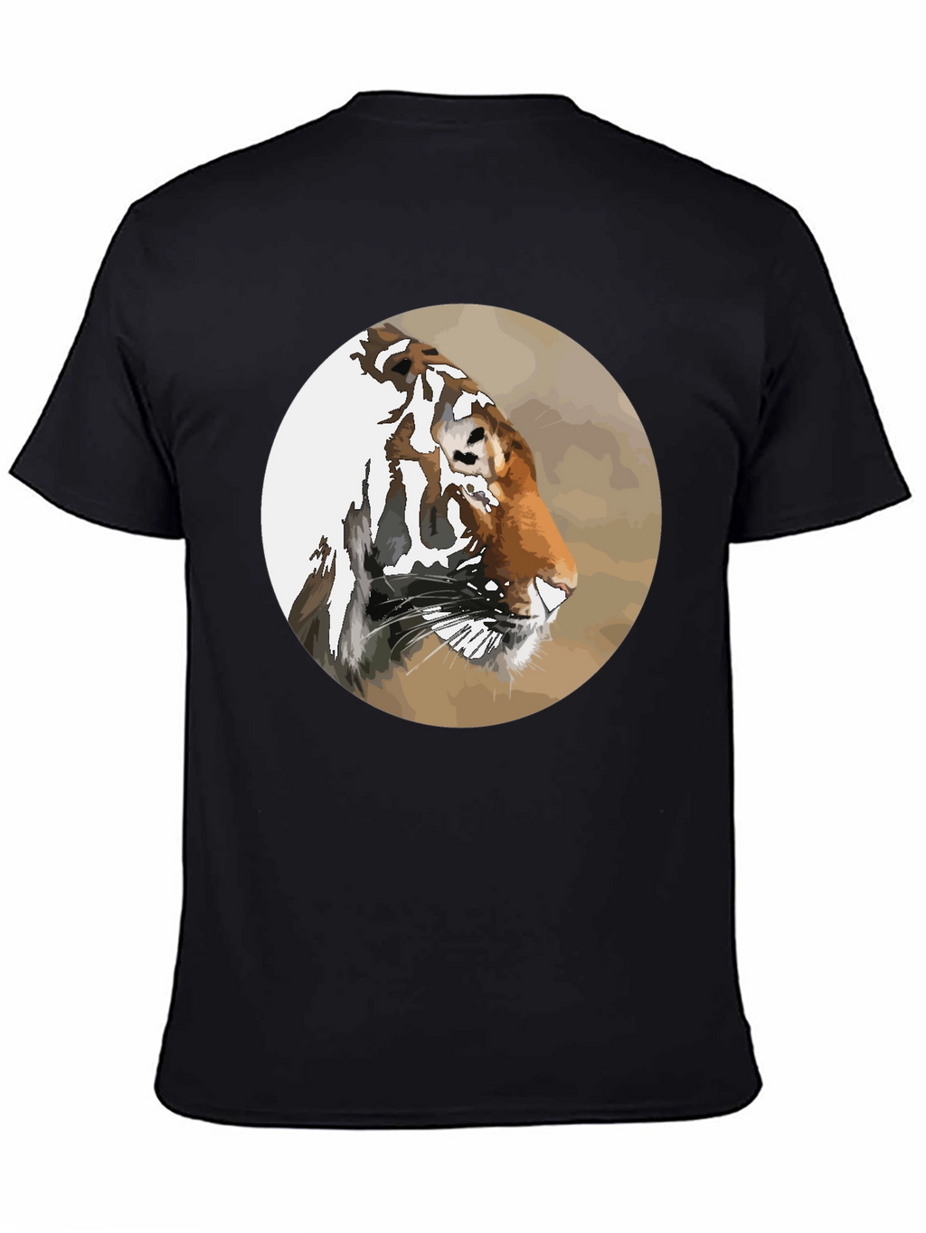Tiger Portrait Graphic Tee - Mens Black T-Shirt