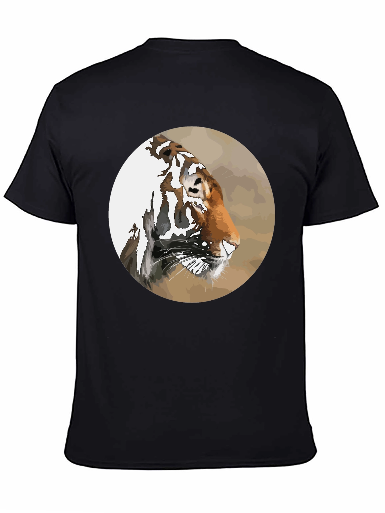 Tiger Portrait Graphic Tee - Mens Black T-Shirt