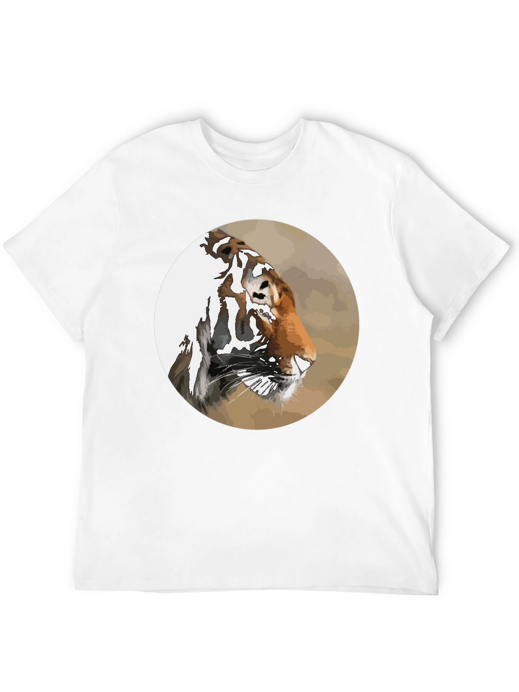 Tiger Portrait Graphic Tee - Mens Black T-Shirt
