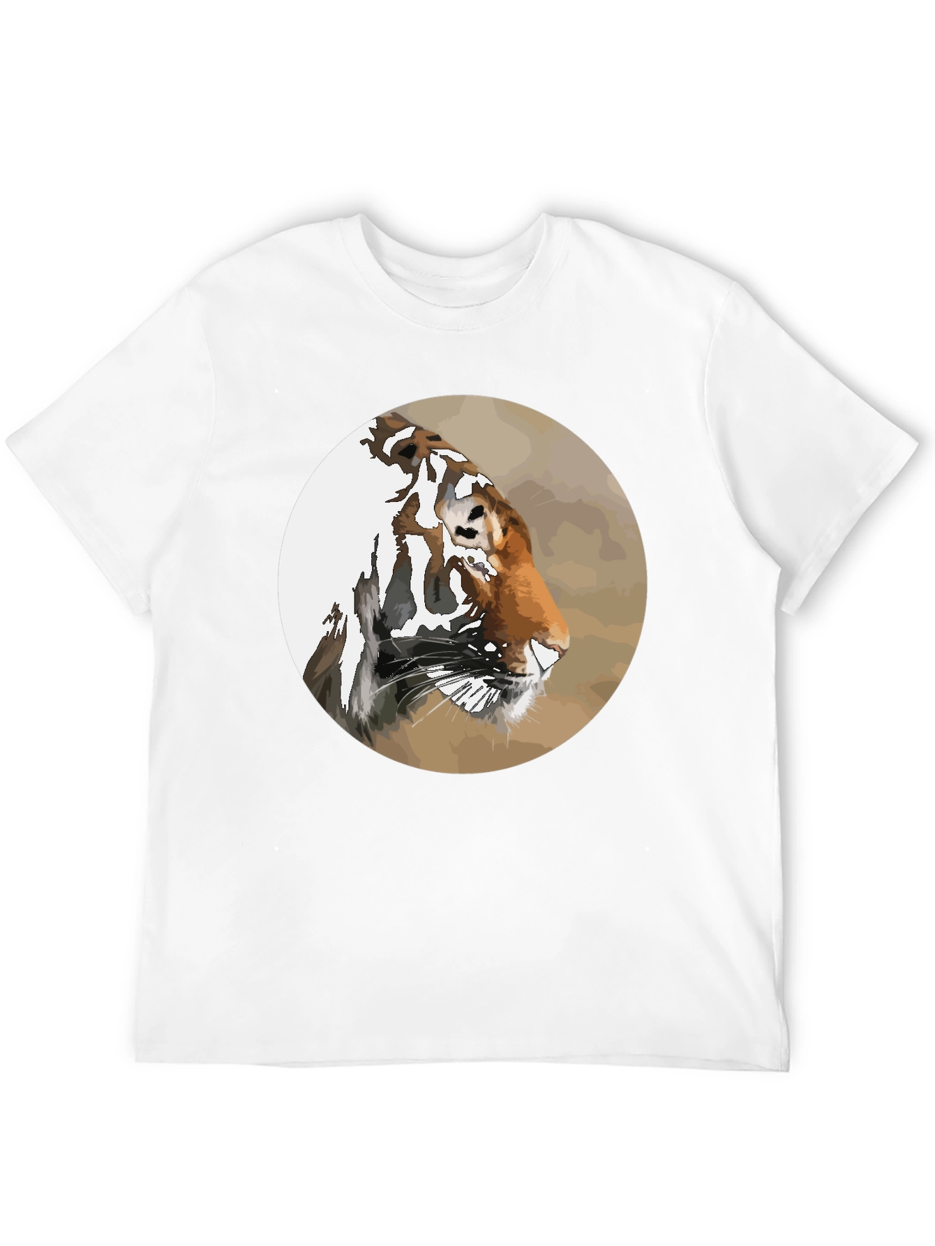 Tiger Portrait Graphic Tee - Mens Black T-Shirt
