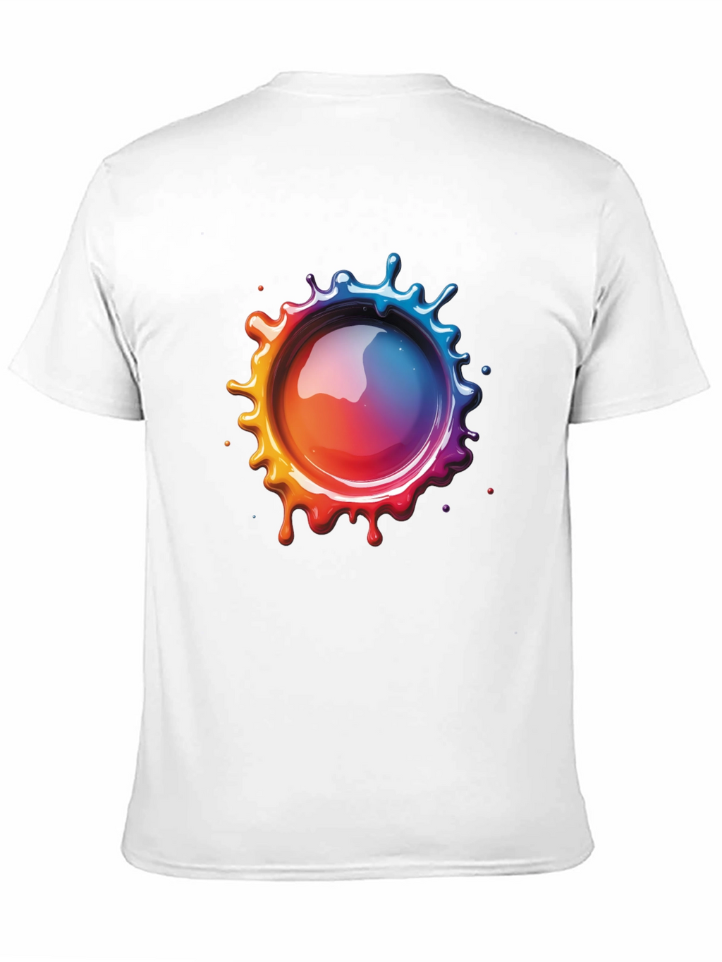 Mens Black T-Shirt with Vibrant Splatter Graphic