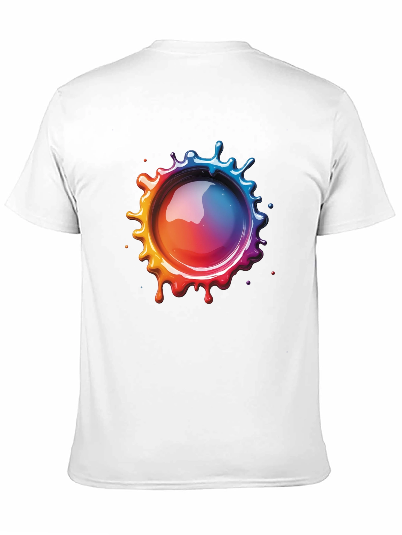 Mens Black T-Shirt with Vibrant Splatter Graphic