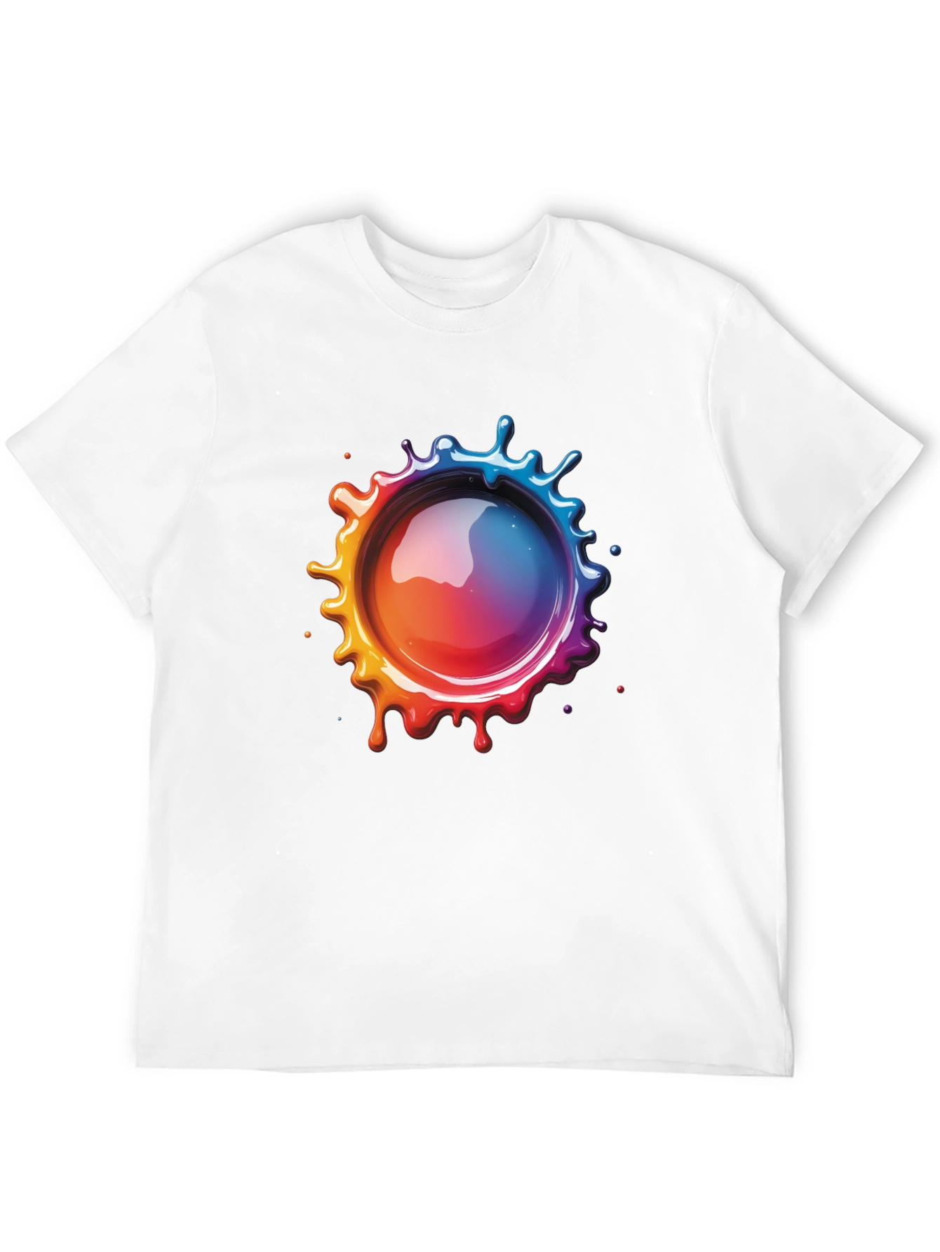 Mens Black T-Shirt with Vibrant Splatter Graphic